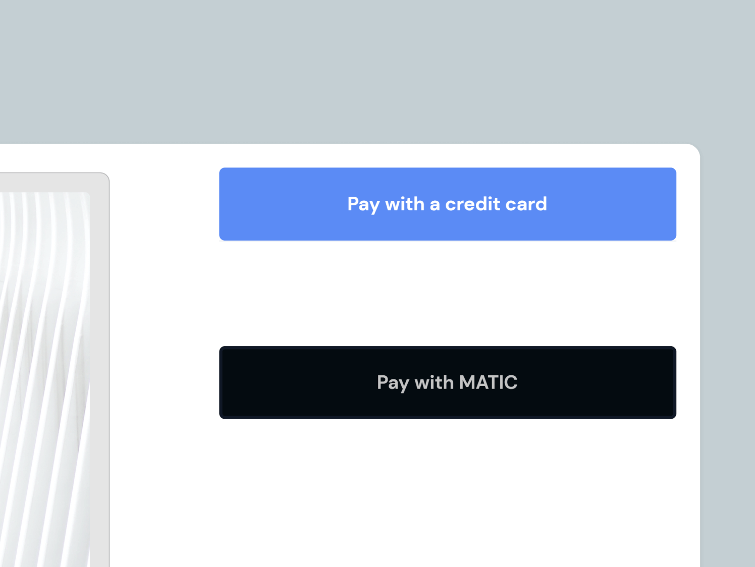 Pay with a credit card button